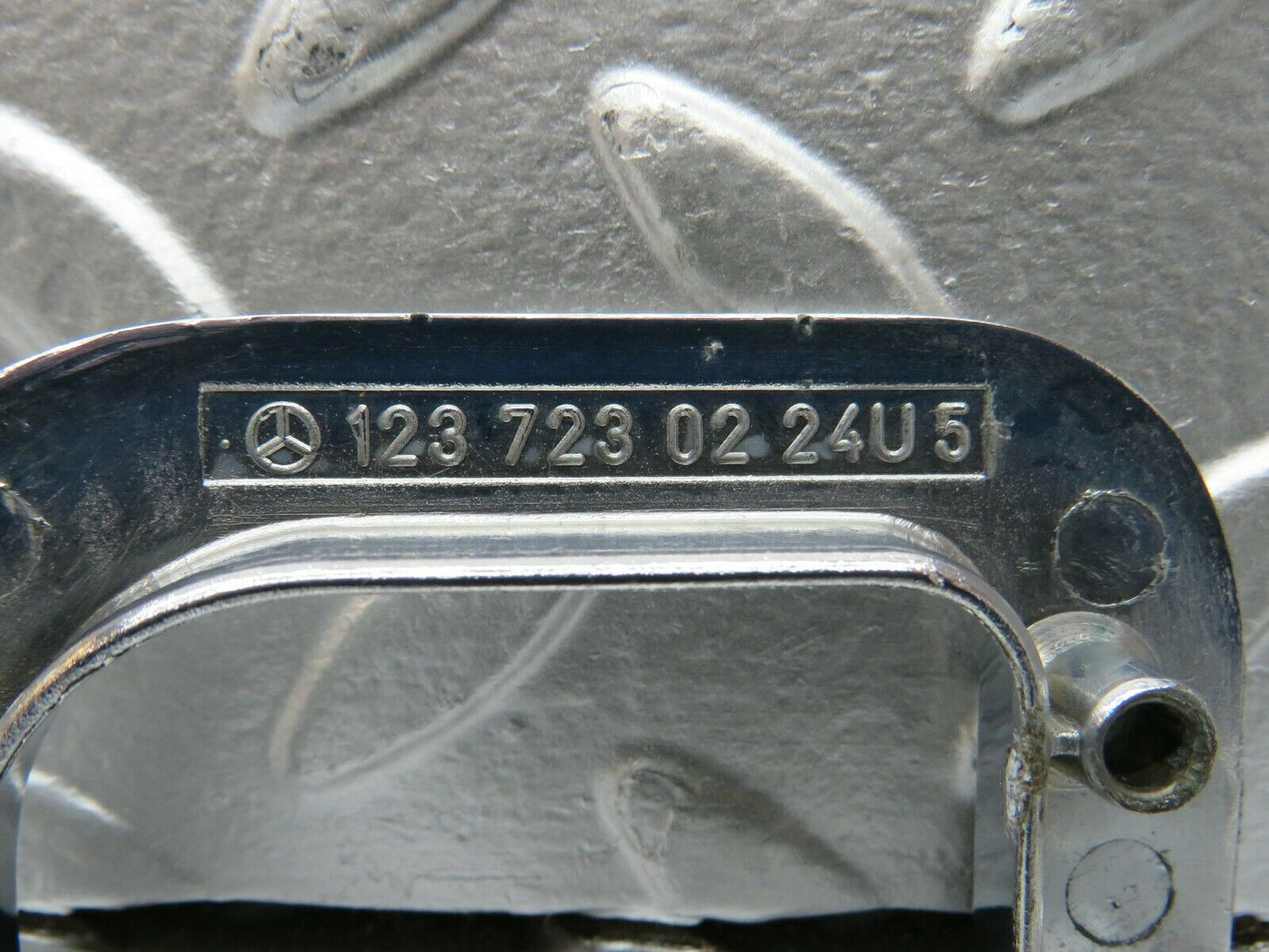 23992 Mercedes-Benz W123 280E Right Interior Chrome Door Latch Trim 1237230224