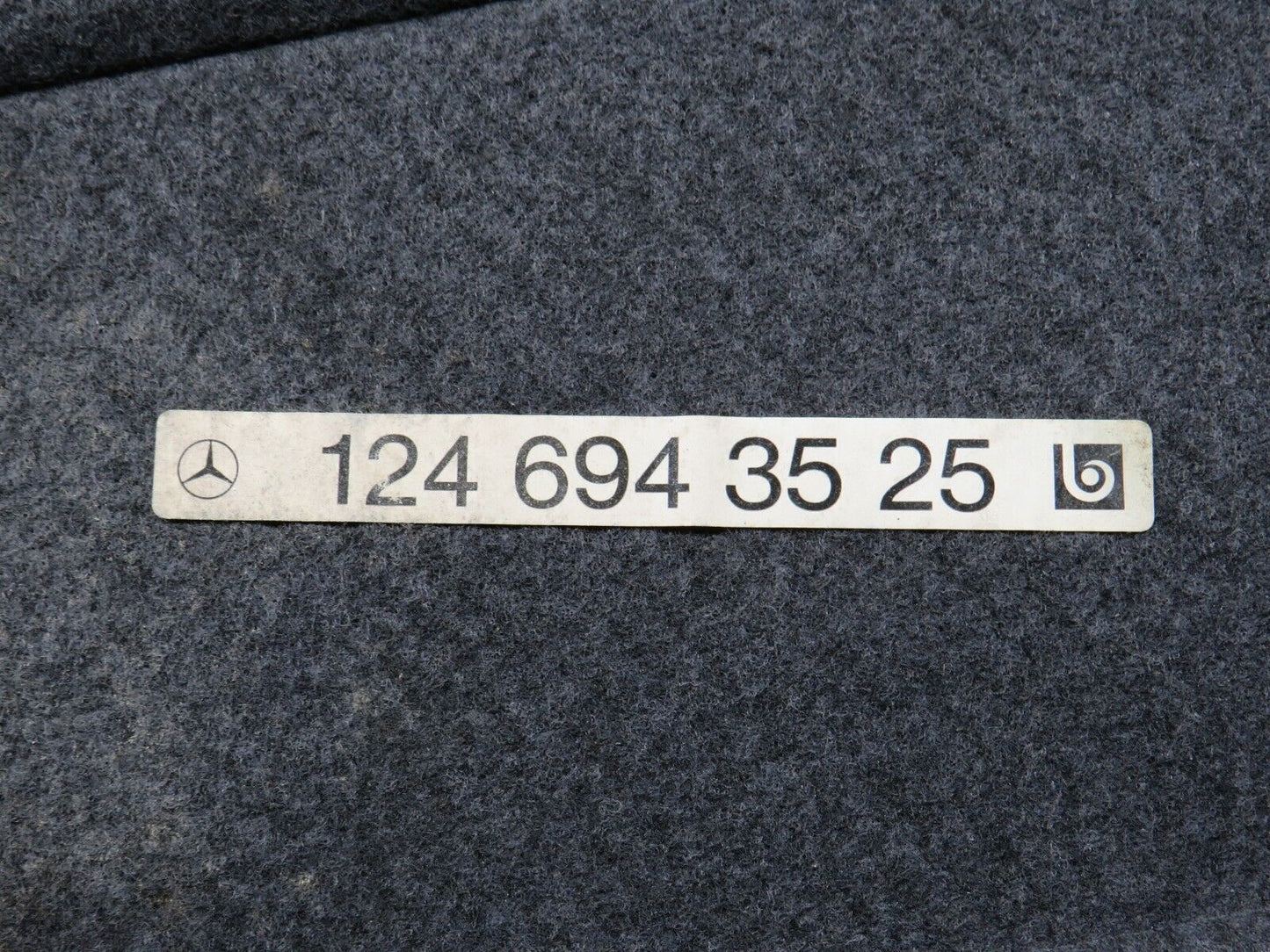 28922 Mercedes-Benz C124 320CE Coupe Fuel Tank Cover Carpet 1246943525