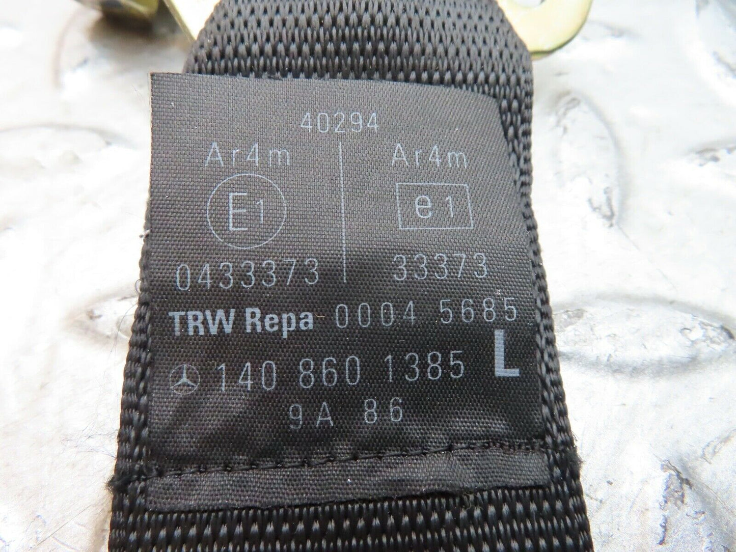 19662 Mercedes-Benz C140 CL420 Coupe Rear L Seat Belt With Buckle 1408601385