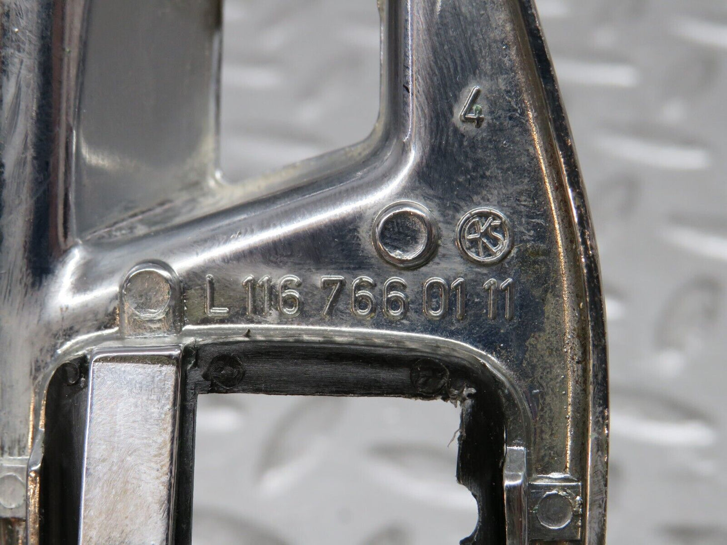 27971 Mercedes-Benz W123 280E Chrome Frame For Door Opener Left 1167660111