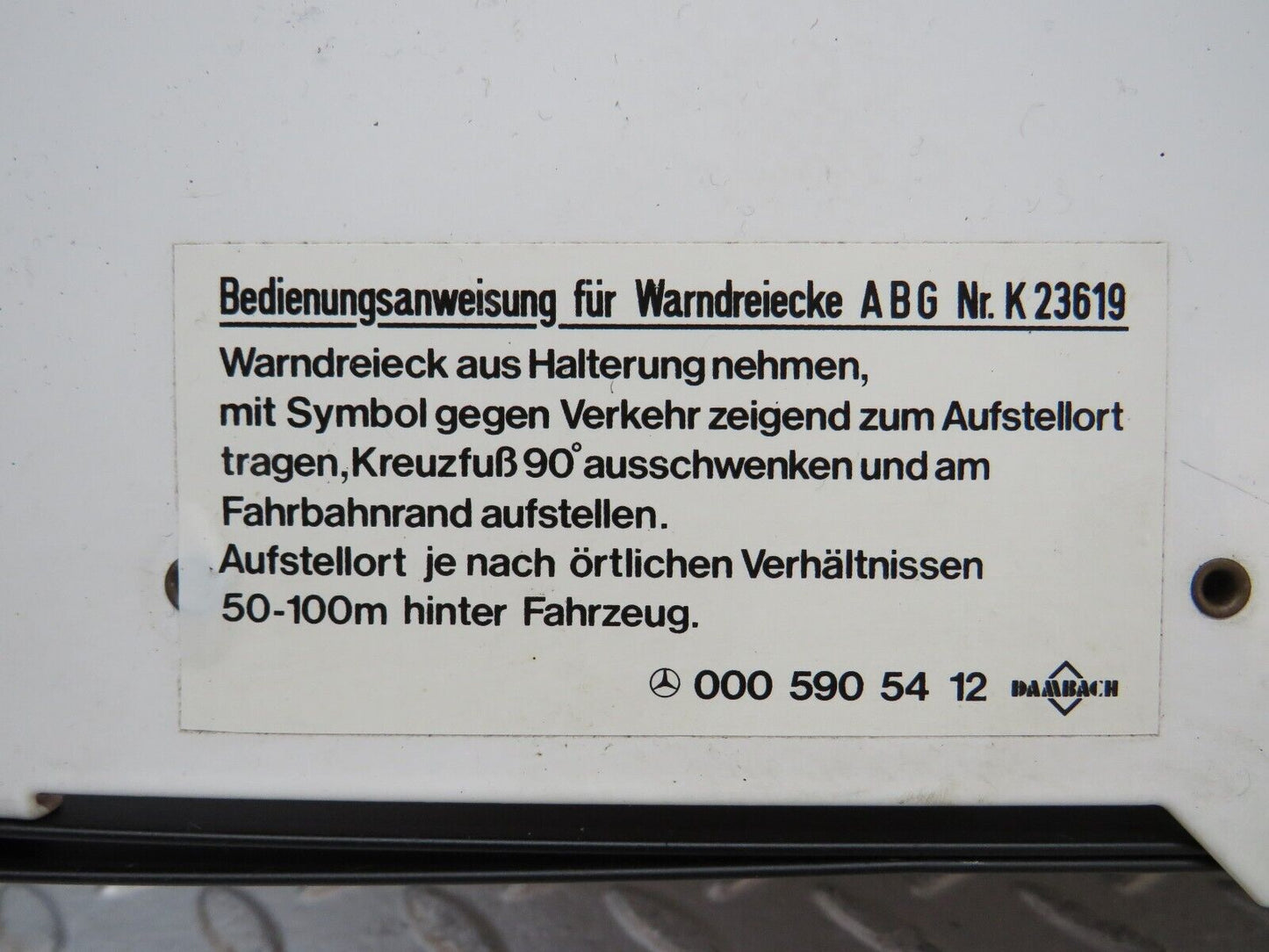 26388 Mercedes-Benz C124 220CE Warning Triangle 0005905412