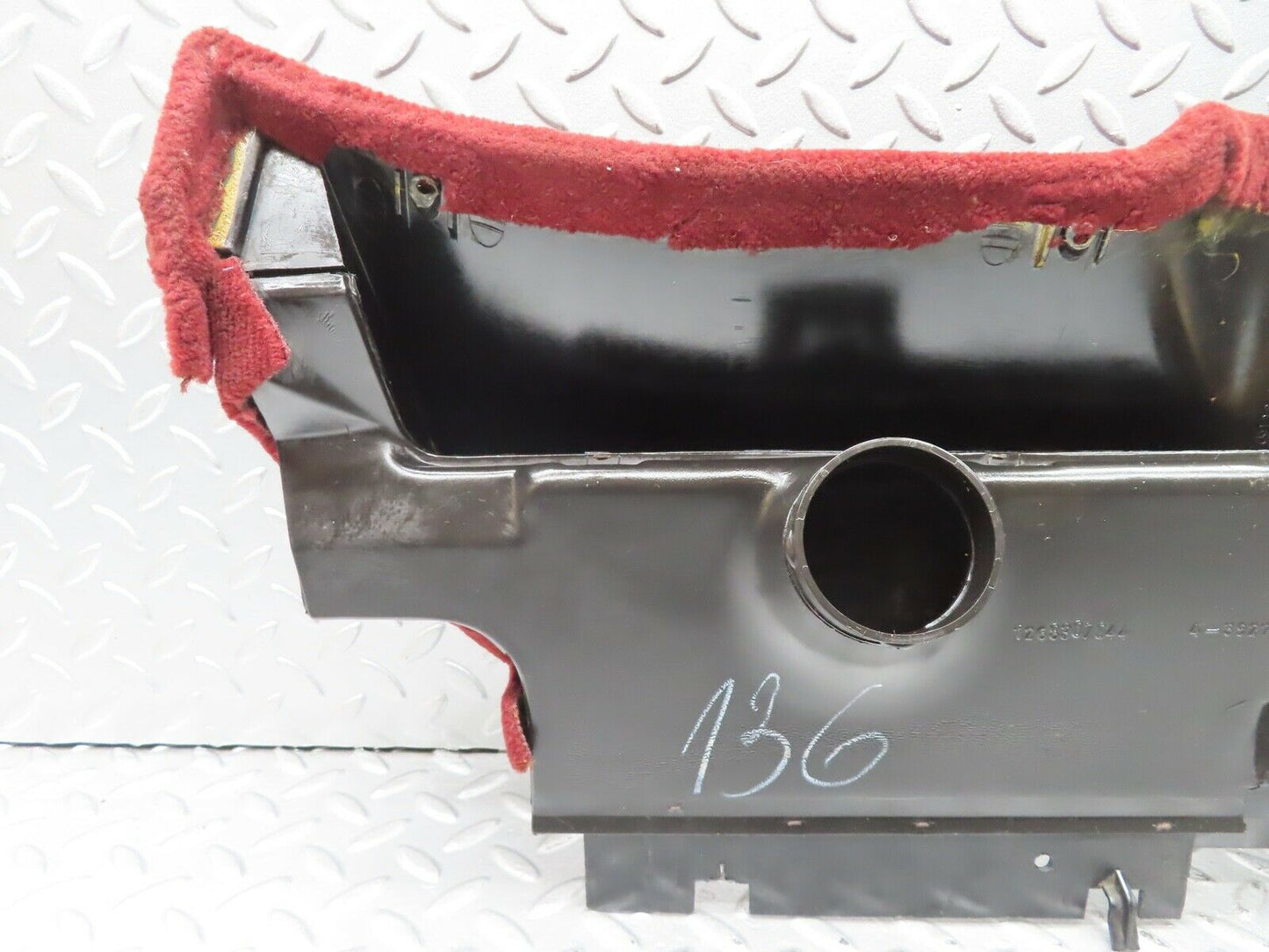 21501 Mercedes-Benz W126 300SE Under Dash Panel Right Burgundy Red 1268305244
