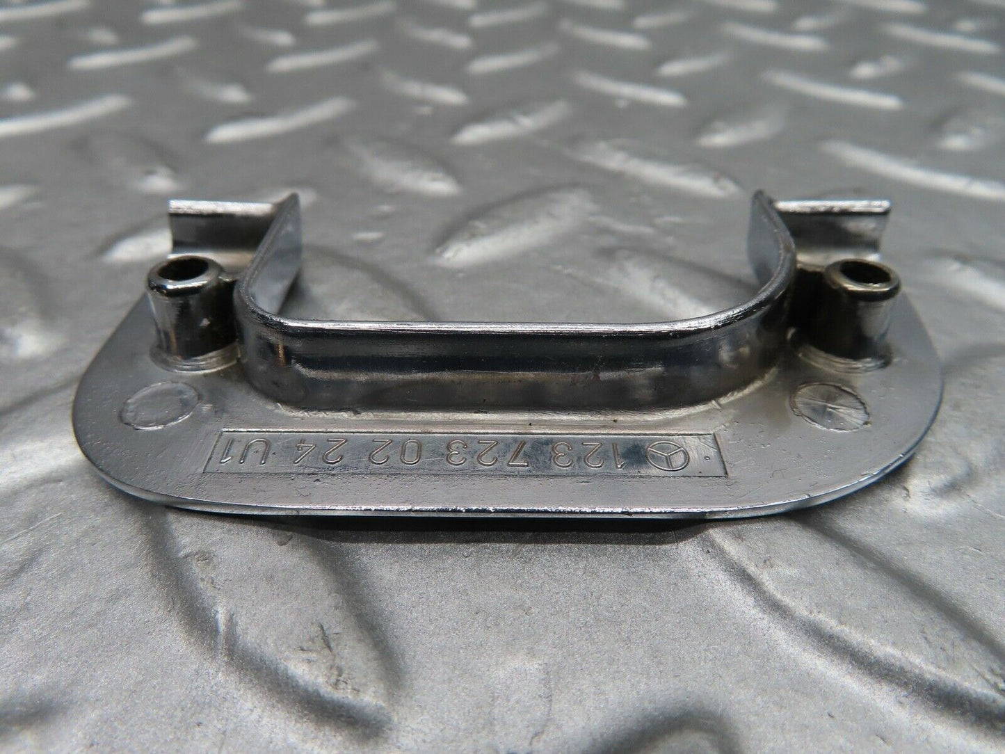 21082 Mercedes-Benz W123 230E Right Chrome Door Latch Trim 1237230224