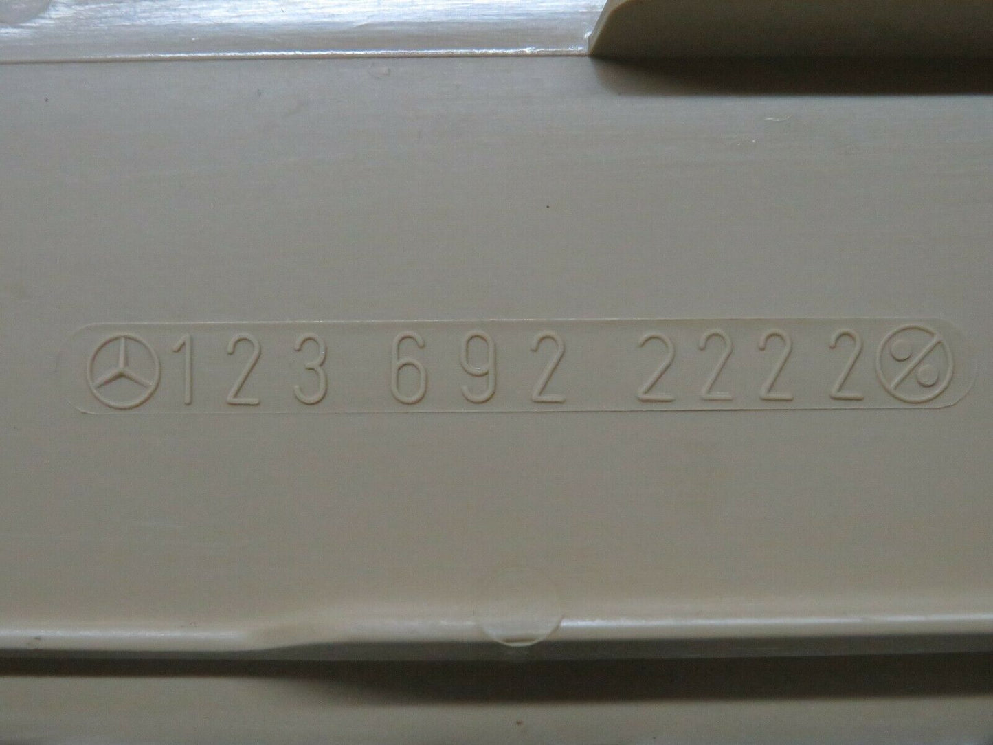 23959 Mercedes-Benz W123 280E B Pillar Bottom Cover Right Side Beige 123692222