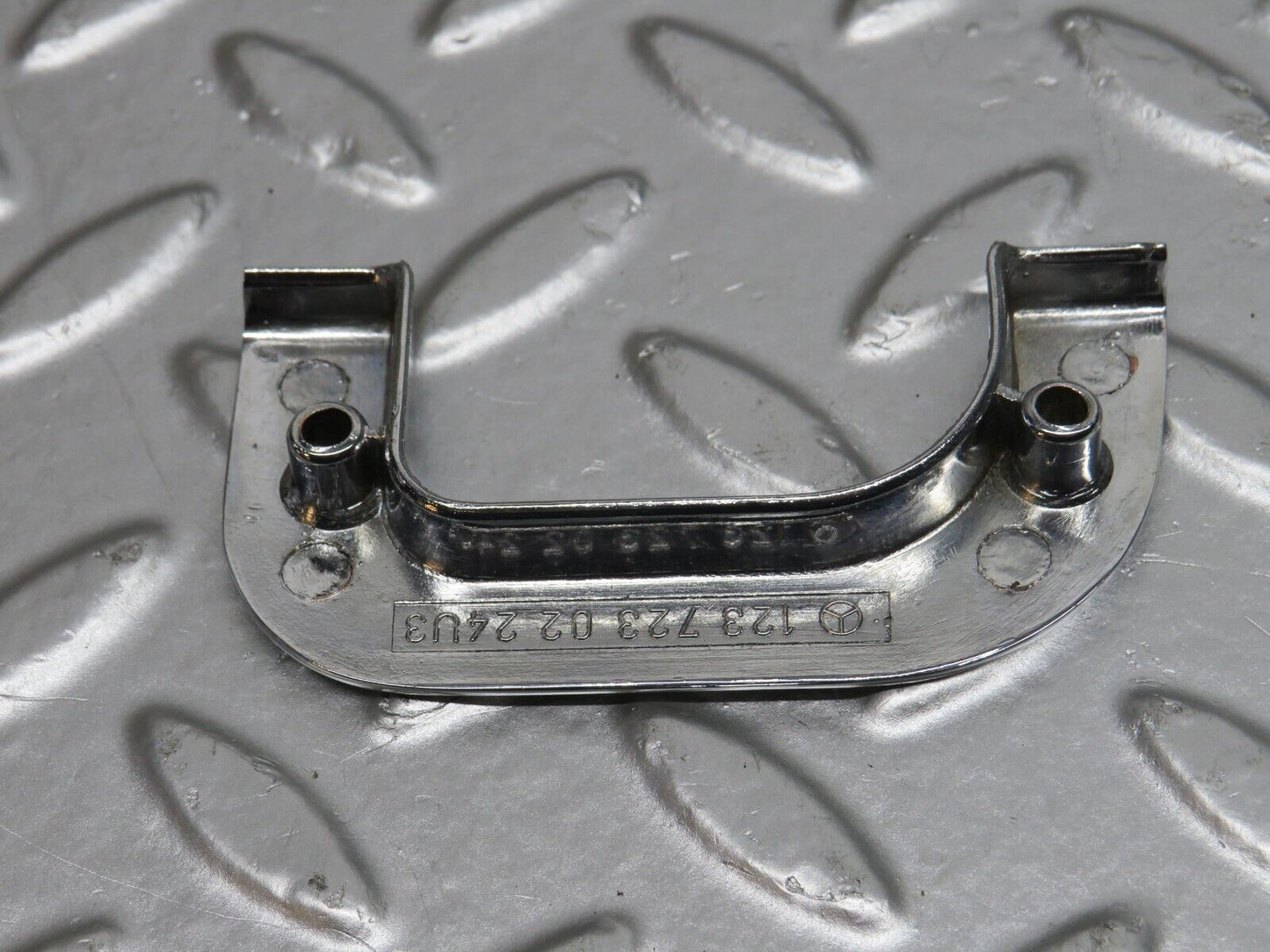 32181 Mercedes-Benz W123 230E Right Interior Chrome Door Latch Trim 1237230224