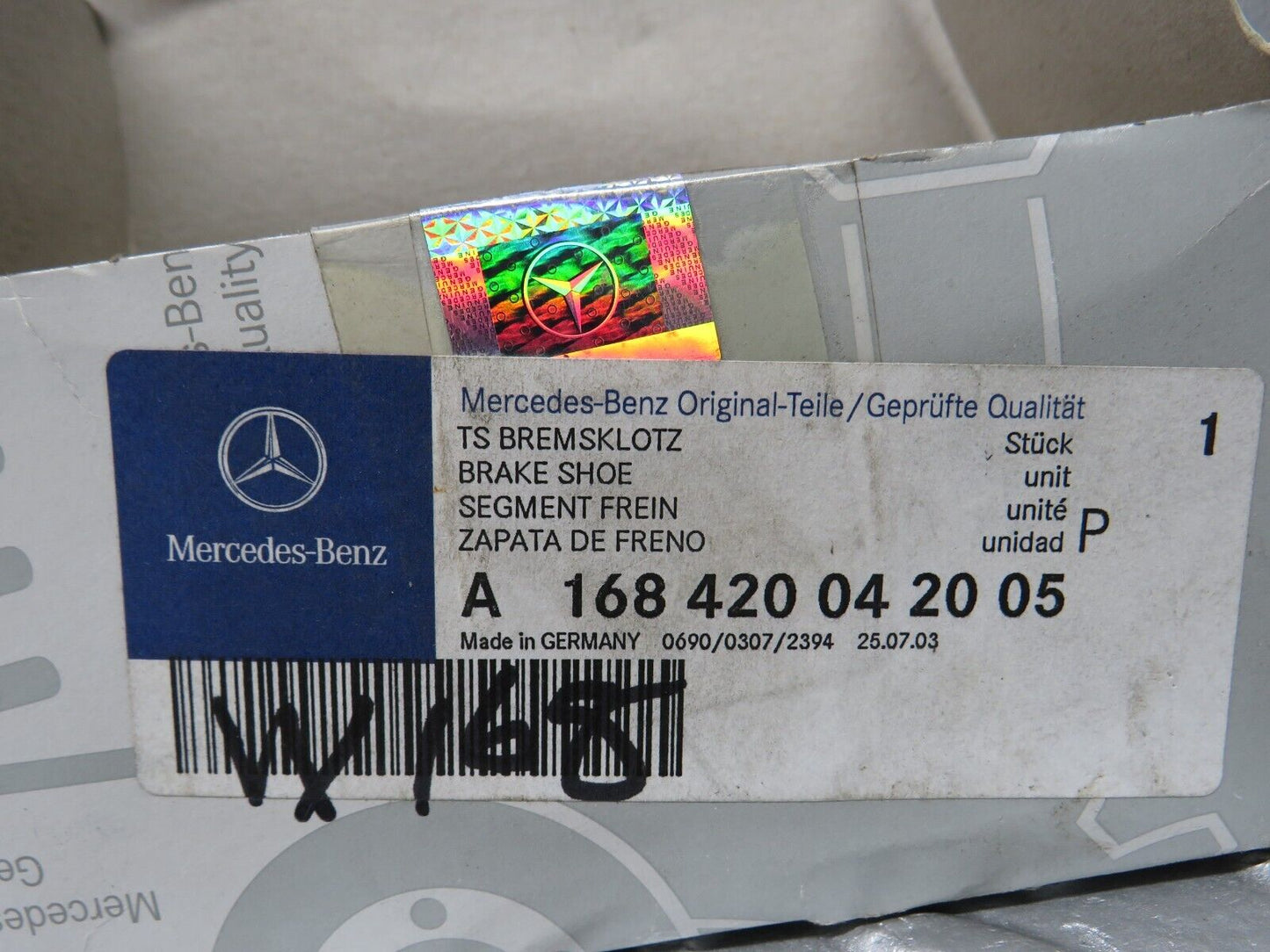38208 Mercedes-Benz W168 Genuine Rear Brake Pads New 168420042005
