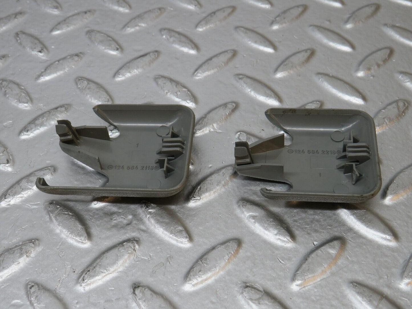 31256 Mercedes-Benz S124 220TE Front Seat Rail Trim Cover Pair 1246842218