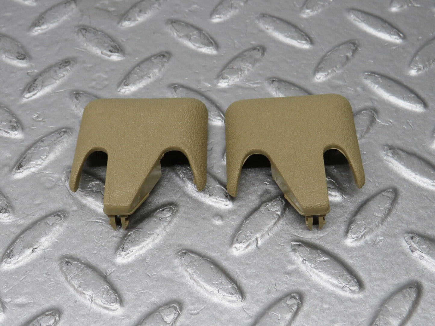 36717 Mercedes-Benz W201 190E 2.0L Front Seat Rail Trim Cover Pair Beige 1246842118 1246842218