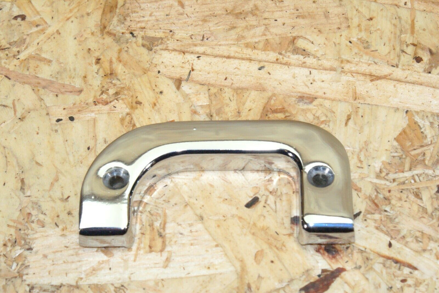 2313 Mercedes-Benz W123 280E Left Interior Chrome Door Latch Trim 1237230124