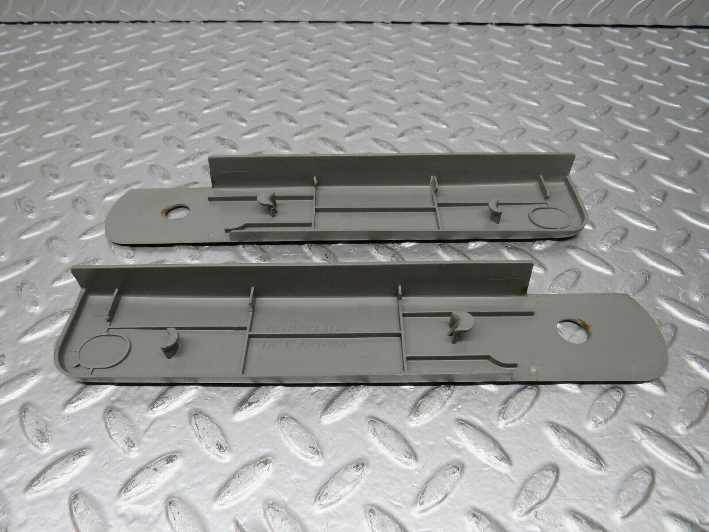 32366 Mercedes-Benz S124 300TE Rear Seat Hinge Cover Trim Pair 1249240243