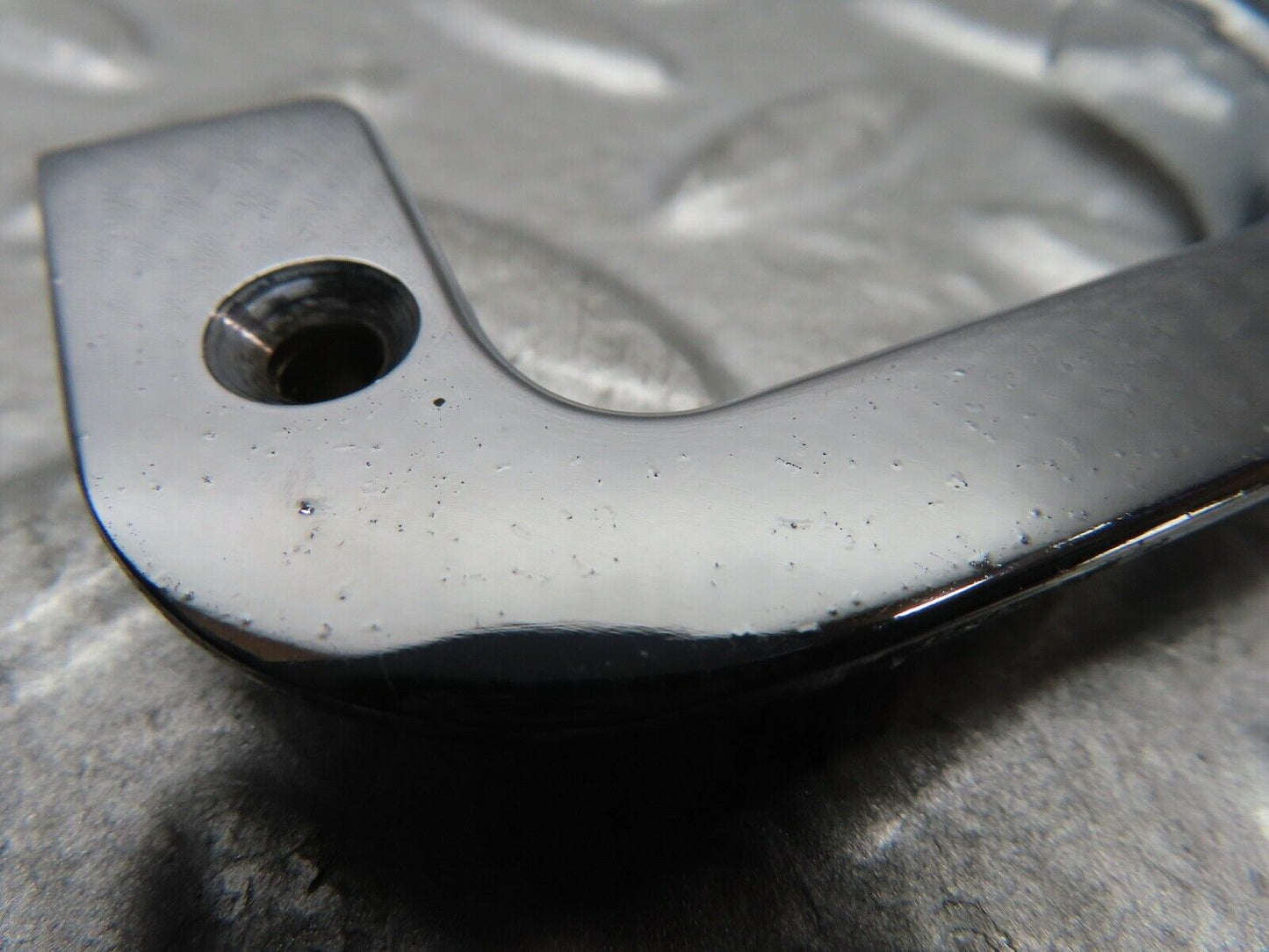 19166 Mercedes-Benz W123 300D Left Chrome Door Latch Trim 1237230124
