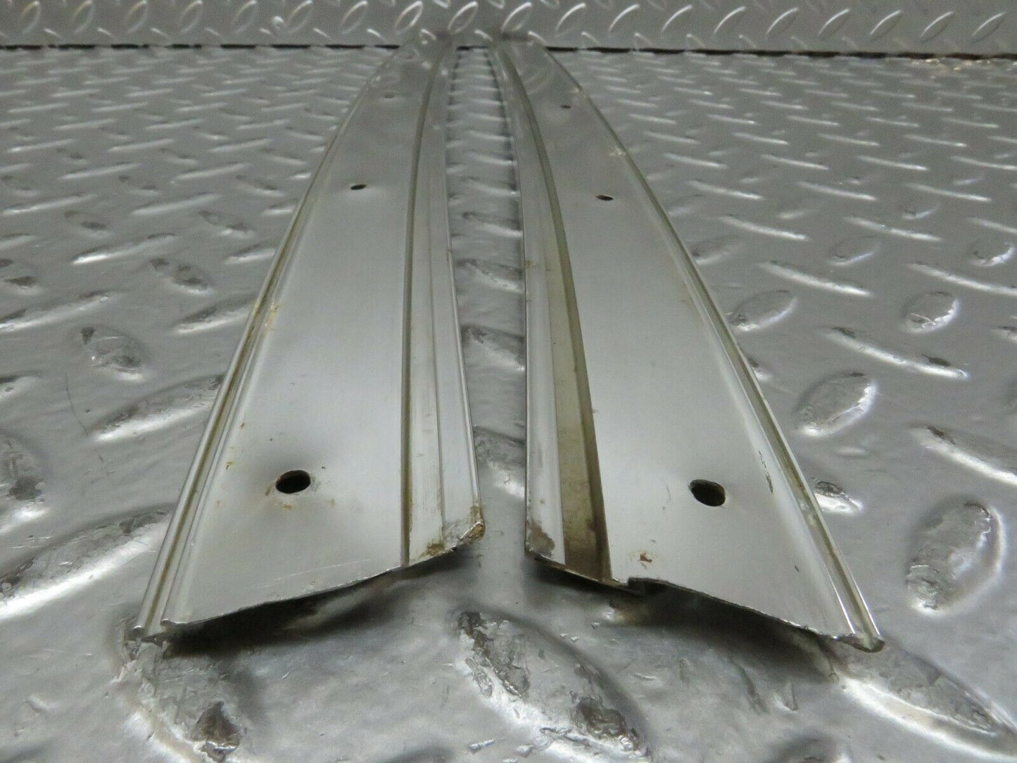 23820 Mercedes-Benz C107 450SLC Coupe A Pillar Chrome Moulding Trim Pair