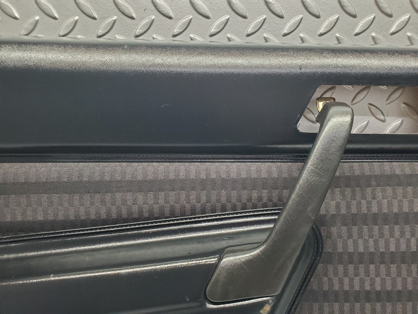 W201 Baby Benz rear left door card black used OEM