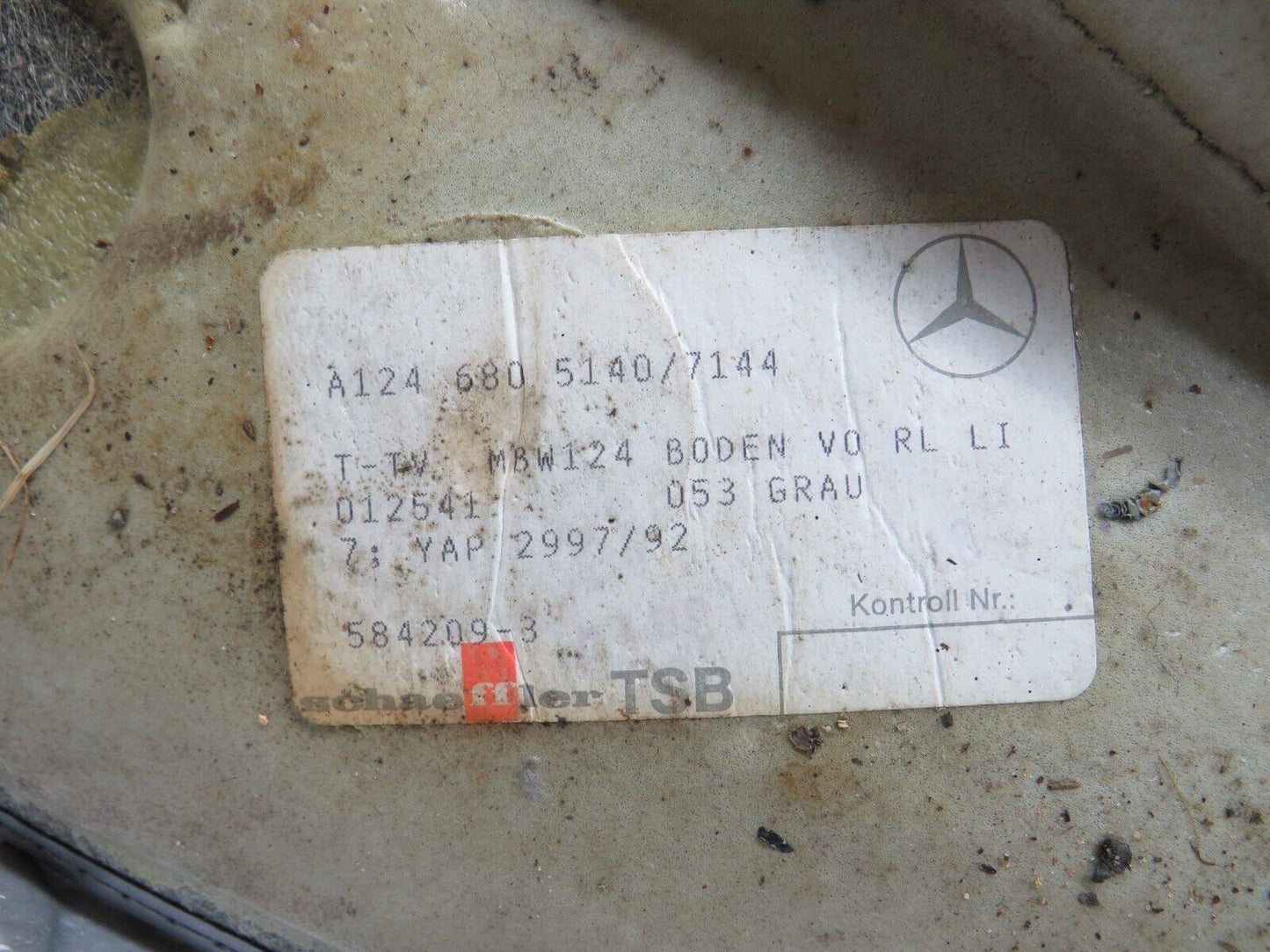 31410 Mercedes-Benz S124 220TE Wagon Front Left Floor Mat 1246805140