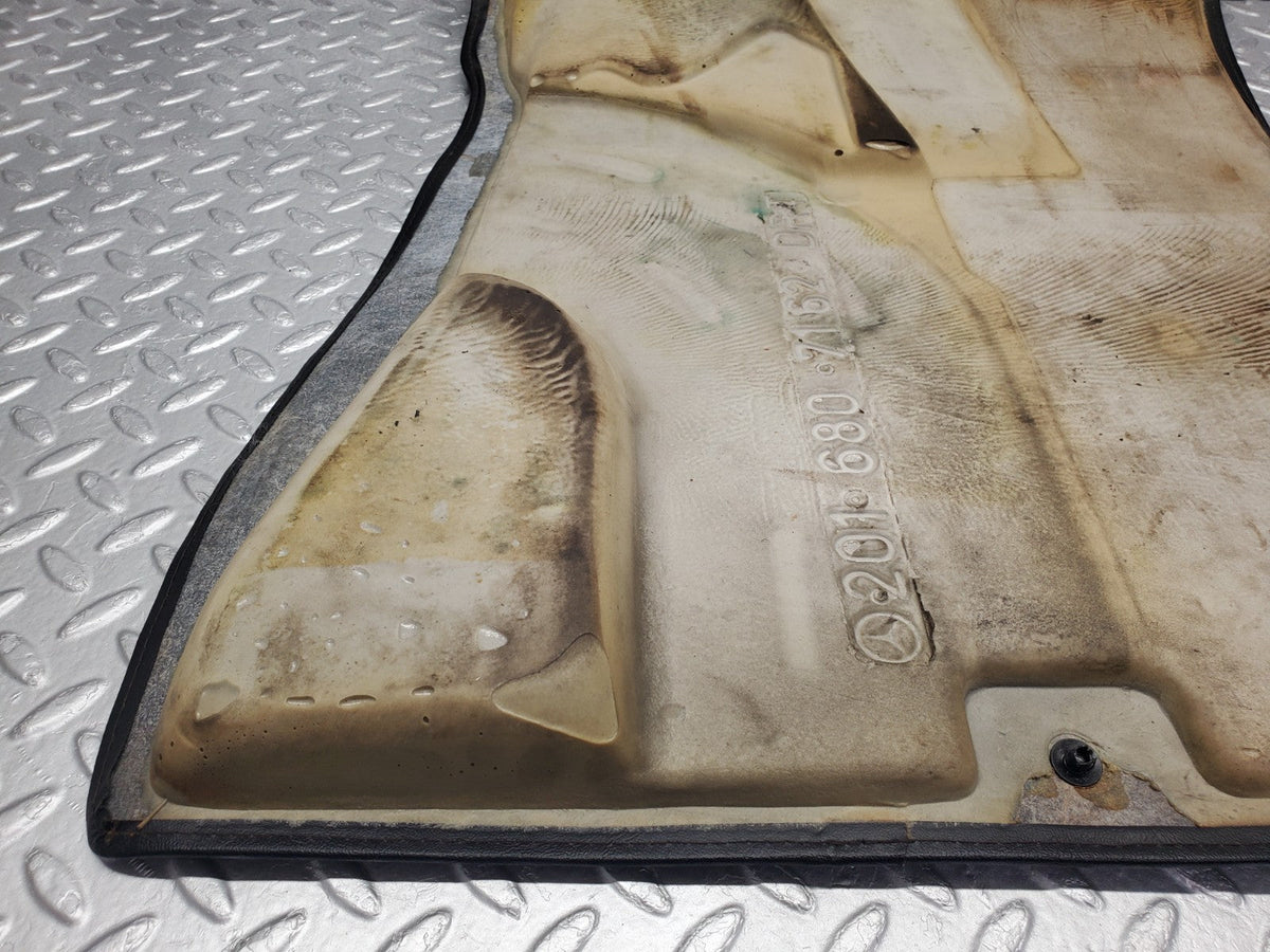 W201 Baby Benz front left floor carpet black used OEM