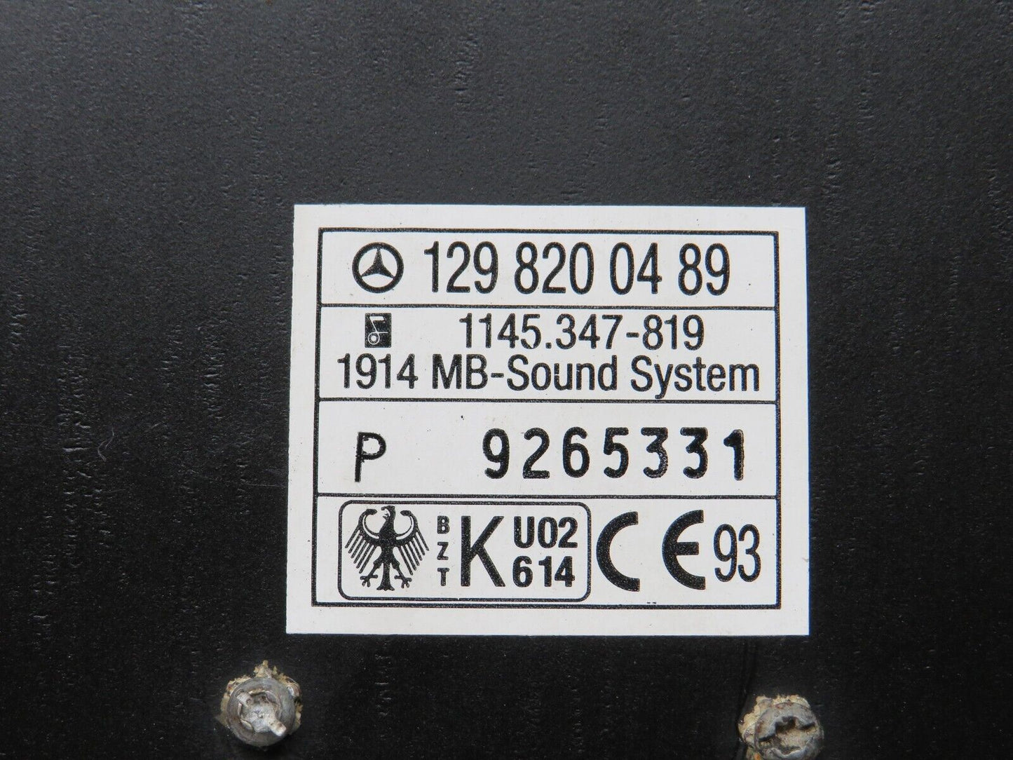 38386 Mercedes-Benz R129 280SL Coupe Audio Amplifier Control Unit 1298200489