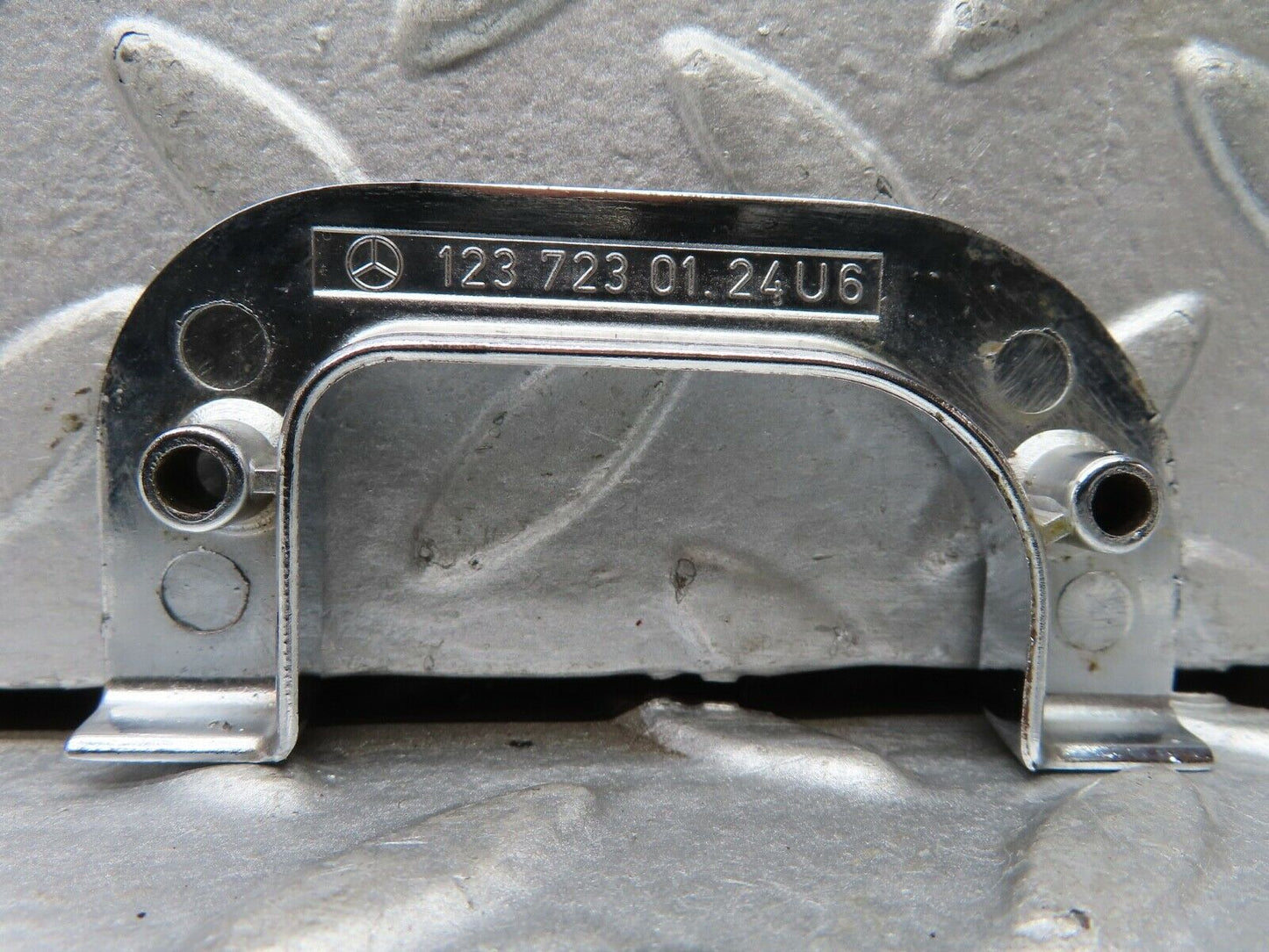 19166 Mercedes-Benz W123 300D Left Chrome Door Latch Trim 1237230124