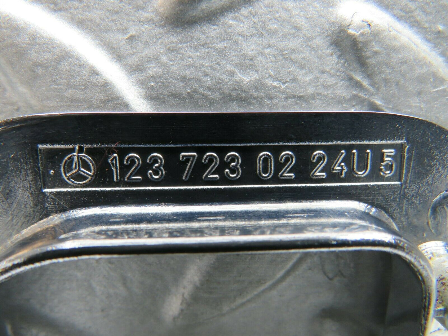 21970 Mercedes-Benz S123 280TE Wagon Right Chrome Door Latch Trim 1237230224