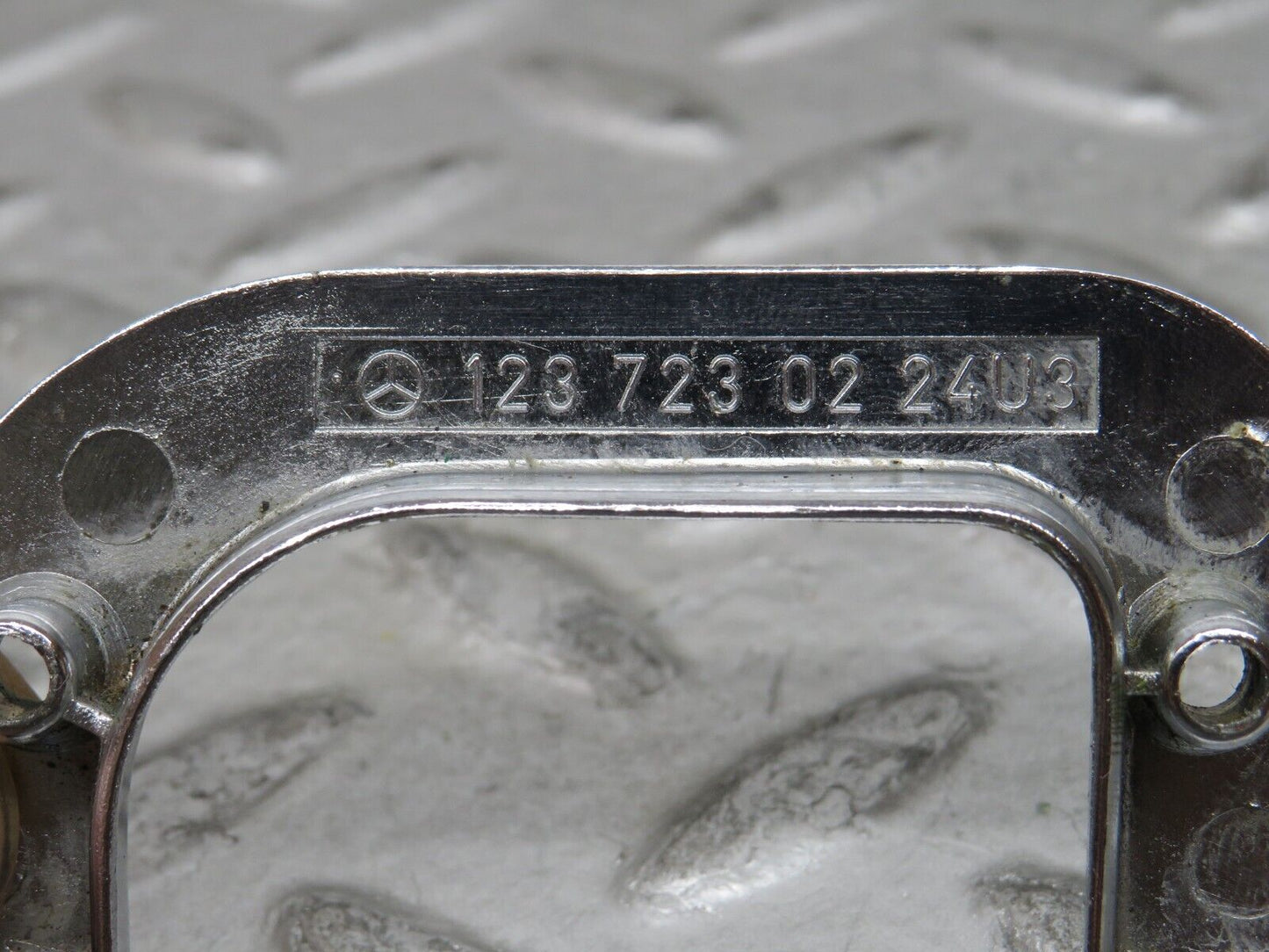 27965 Mercedes-Benz W123 280E Right Interior Chrome Door Latch Trim 1237230224