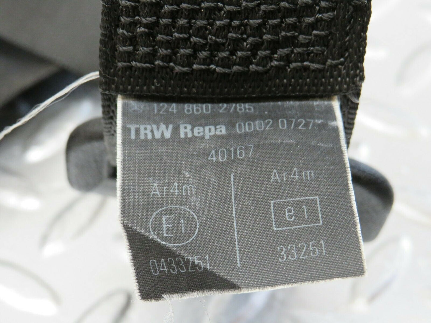 24378 Mercedes-Benz S124 220TE Seat Belt For Third Row Seat Set 1248602785