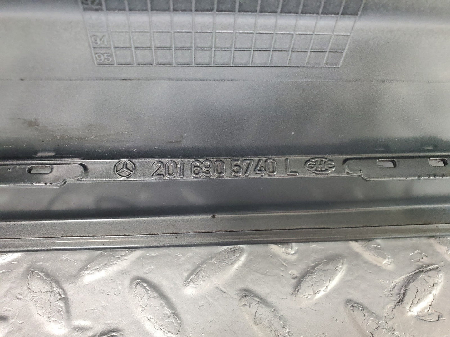 W201 Baby Benz rear right door moulding trim used OEM