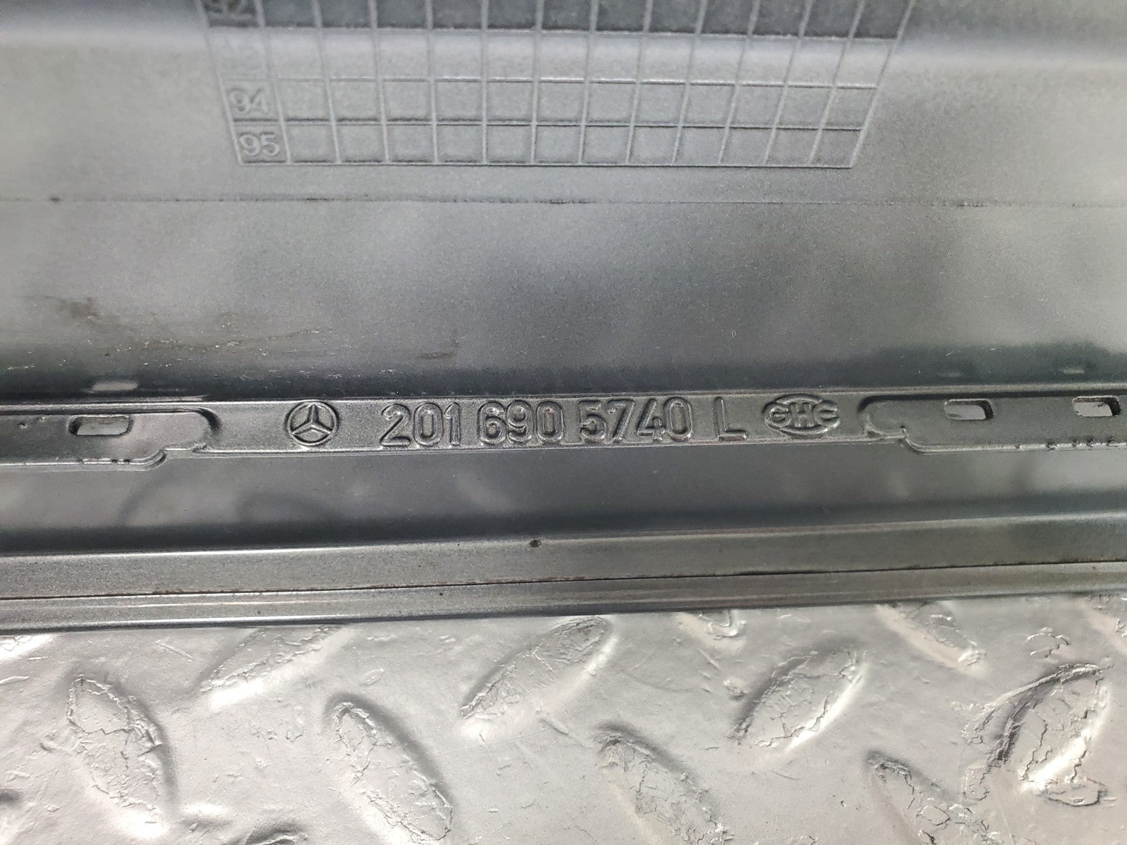 W201 Baby Benz rear right door moulding trim used OEM