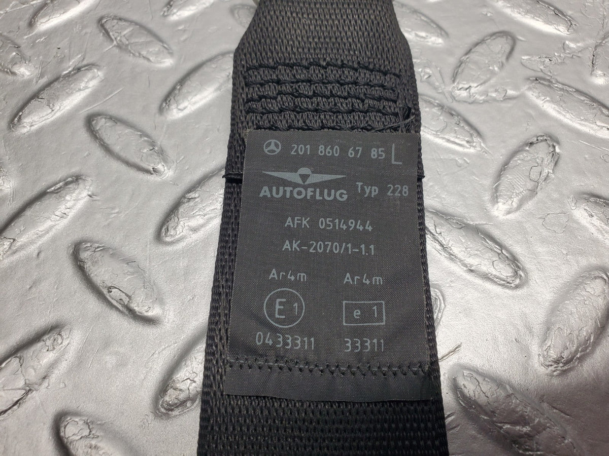 W201 Baby Benz front left seat belt with buckle used OEM