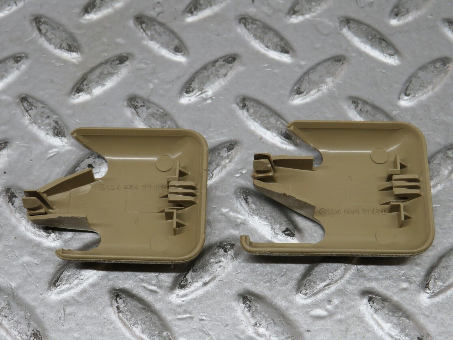 27486 Mercedes-Benz S124 300TE Front Seat Rail Trim Cover Pair 1246842218