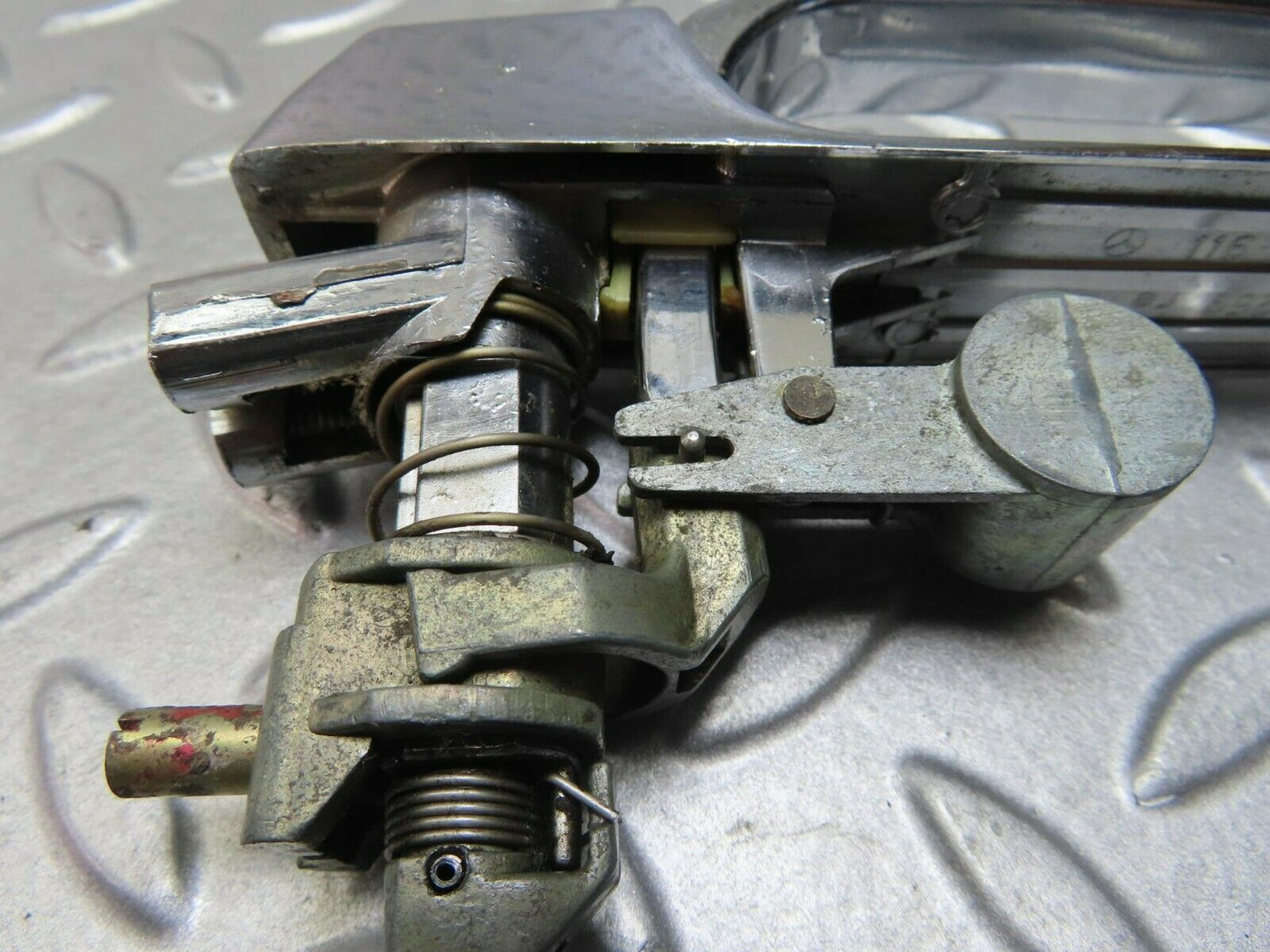 8757 Mercedes-Benz W116 Chrome Door Handle Front Right No Key 1167600159