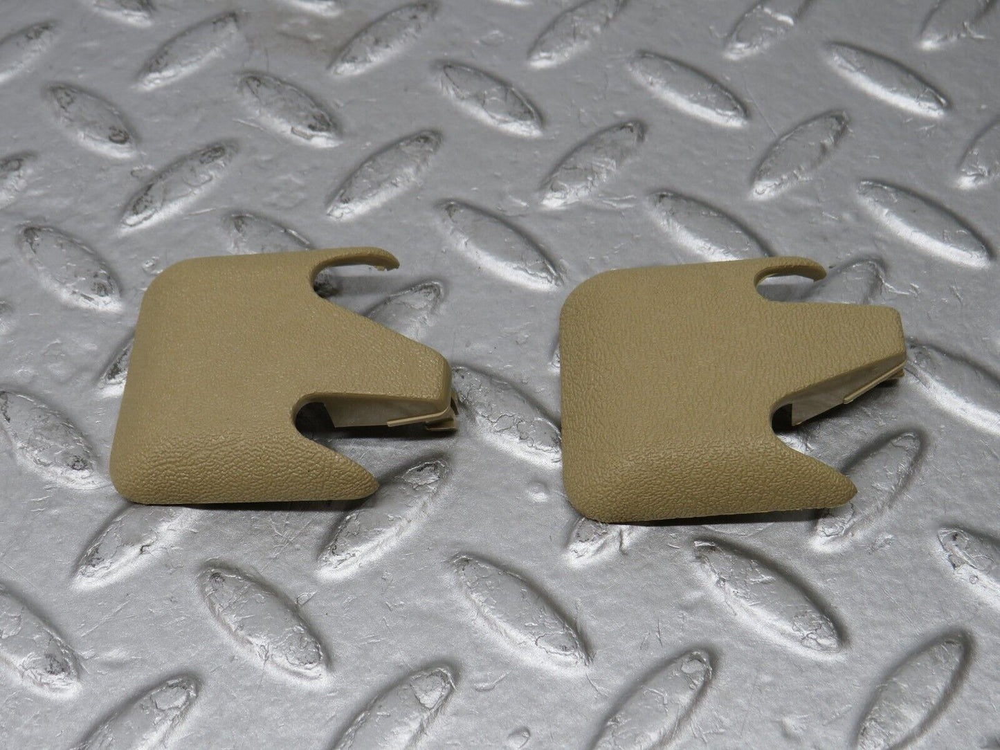 36717 Mercedes-Benz W201 190E 2.0L Front Seat Rail Trim Cover Pair Beige 1246842118 1246842218