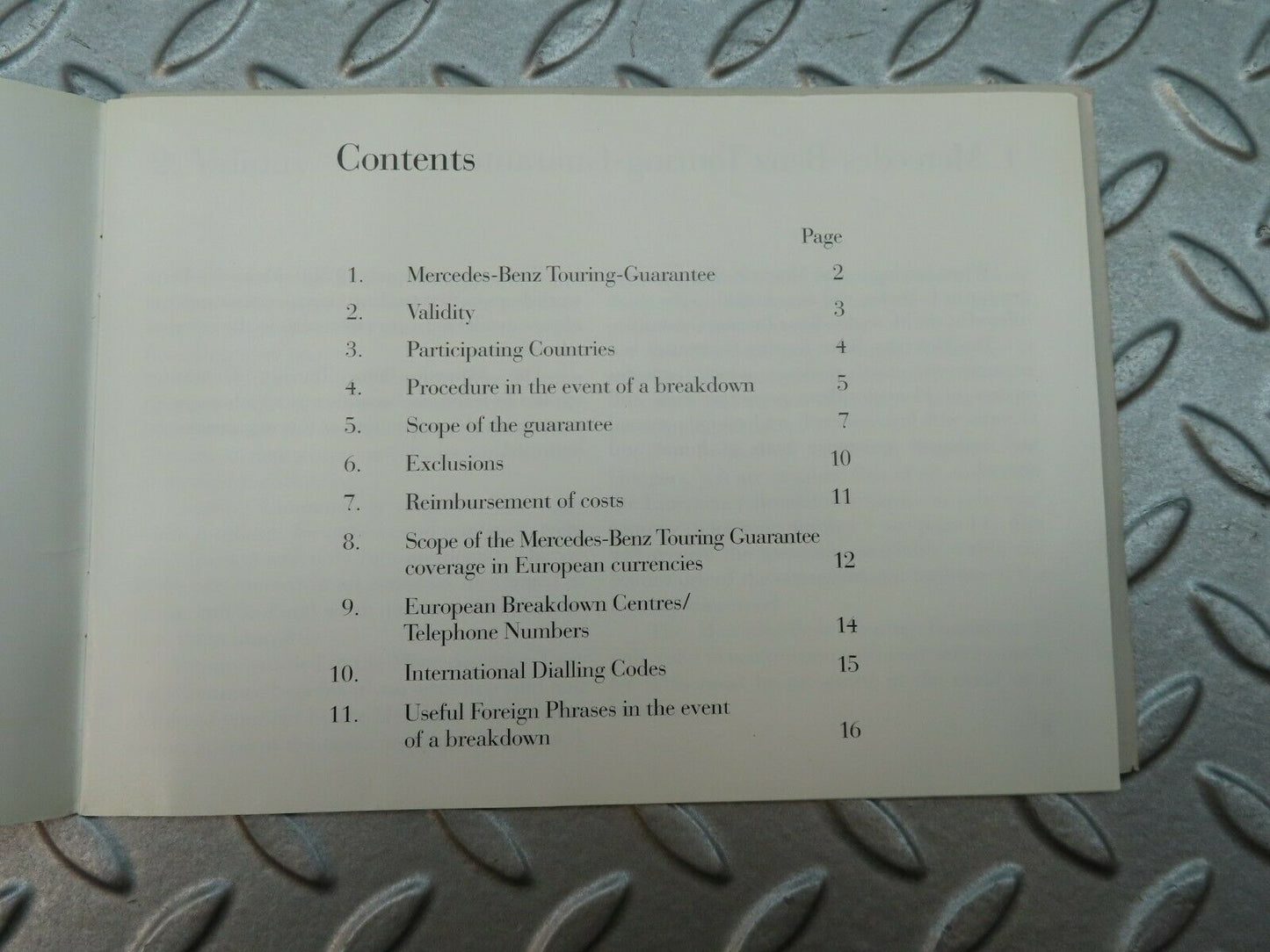 5624 Mercedes-Benz Touring Garantie Brochure 1295840198