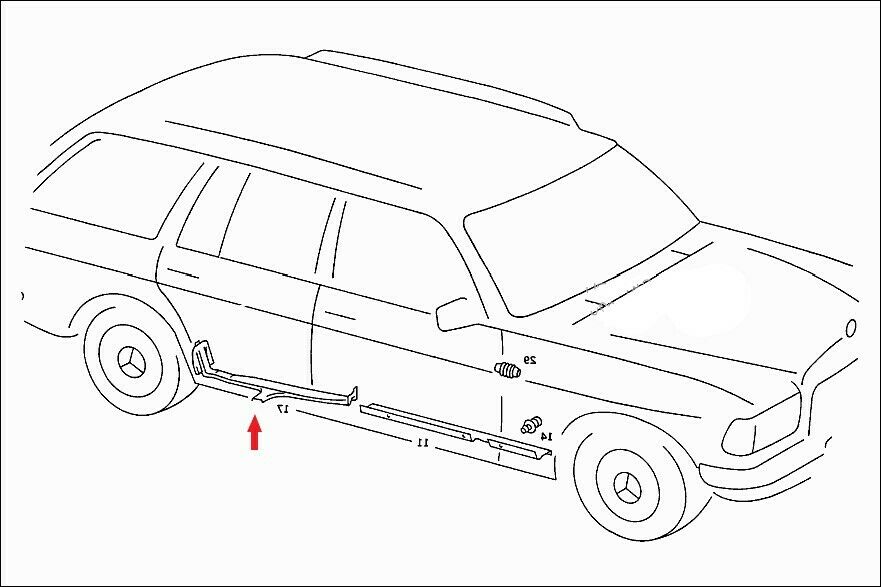 3733 Mercedes-Benz S123 200T Wagon Cabel Cover Rear Right 1238210236