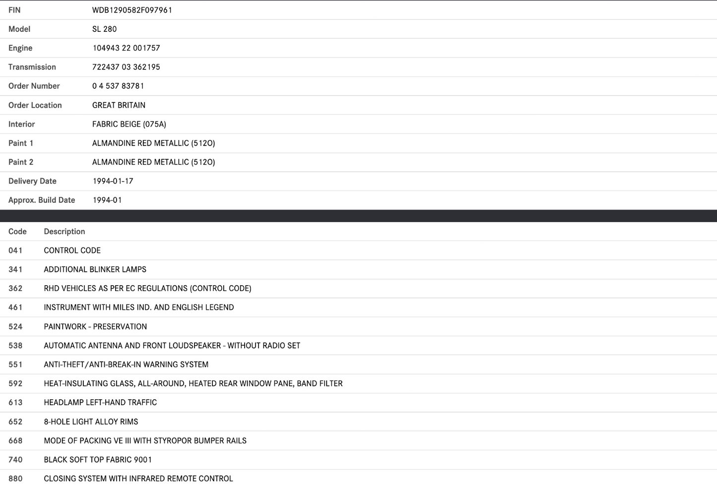 38265 Mercedes-Benz R129 280SL Coupe Fuel Tank Flap Cap Vacuum Actuator