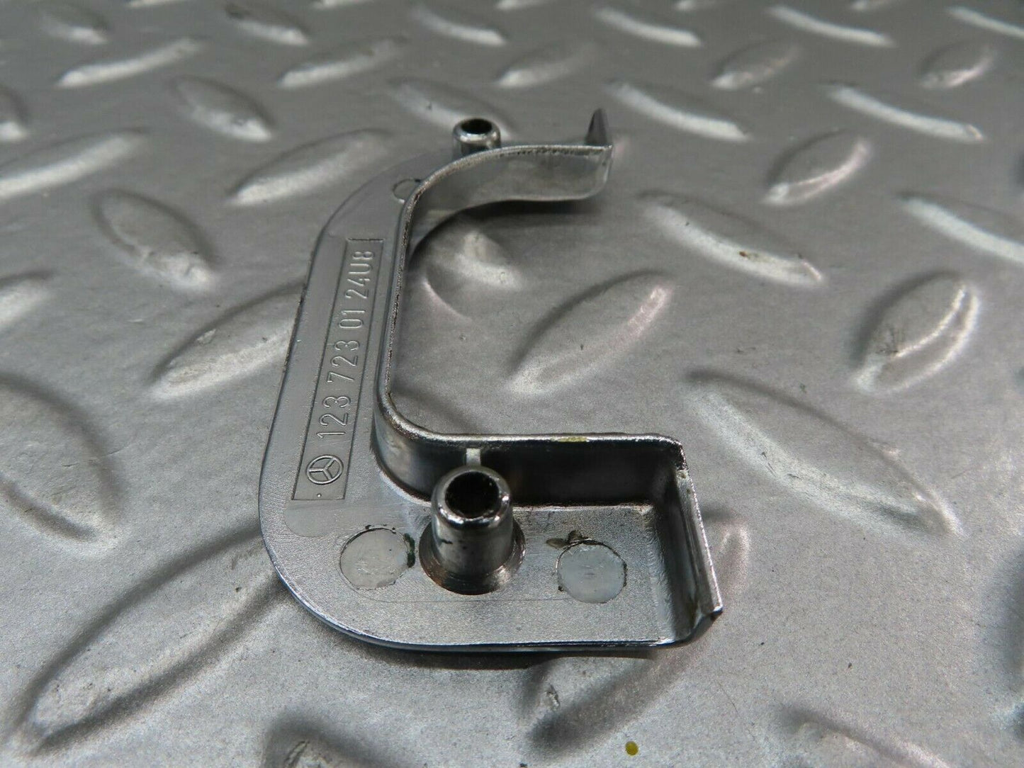 15228 Mercedes-Benz W123 230E Left Interior Chrome Door Latch Trim 1237230124