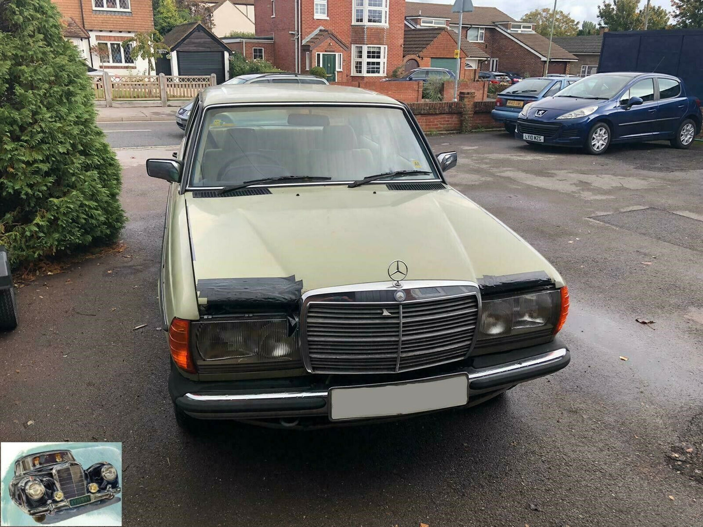 13454 Mercedes-Benz W123 200 Interior Door Handle Rear Left Cream 1239701901