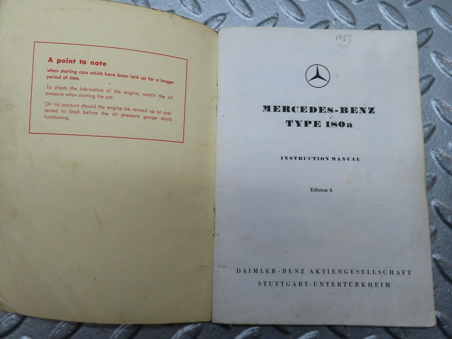 20498 Mercedes-Benz 180a Instruction Manual