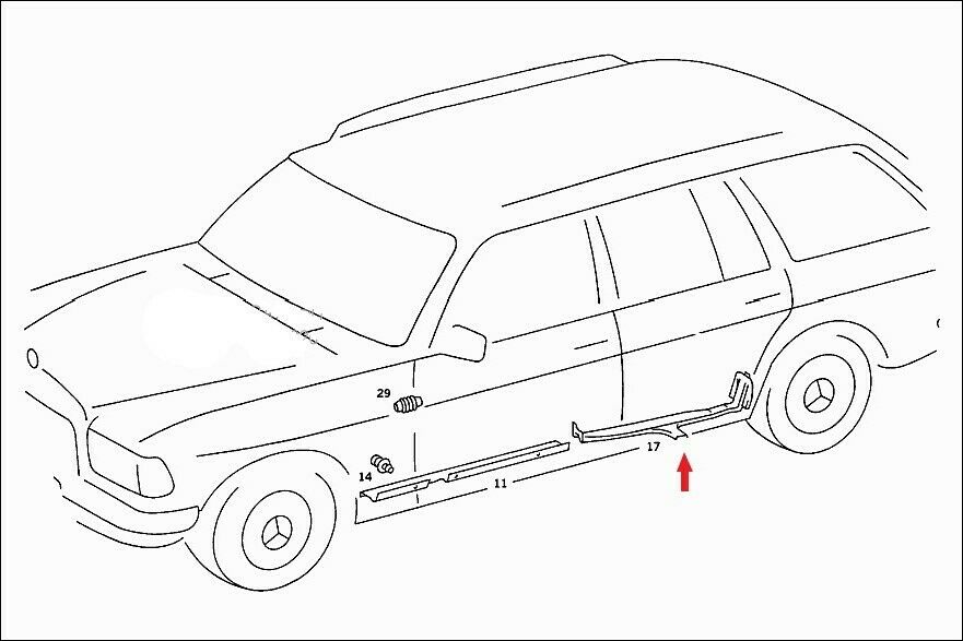 4289 Mercedes-Benz W123 230E Cable Cover Rear Left 1238210136
