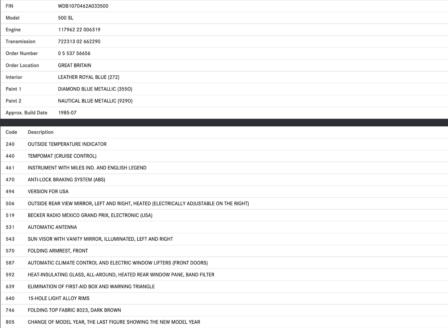 39249 Mercedes-Benz R107 500SL Engine Mount Bracket Right 1162234704