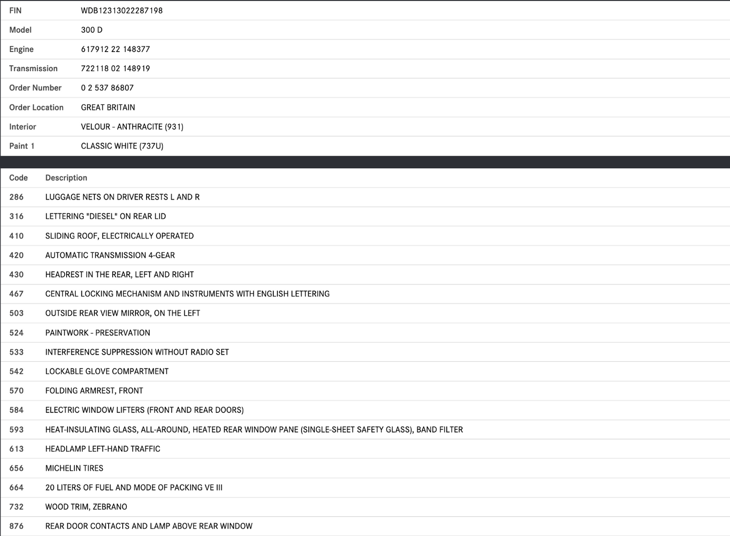 40601 Mercedes-Benz W123 300D Vacuum Reservoir Tank 1238001419